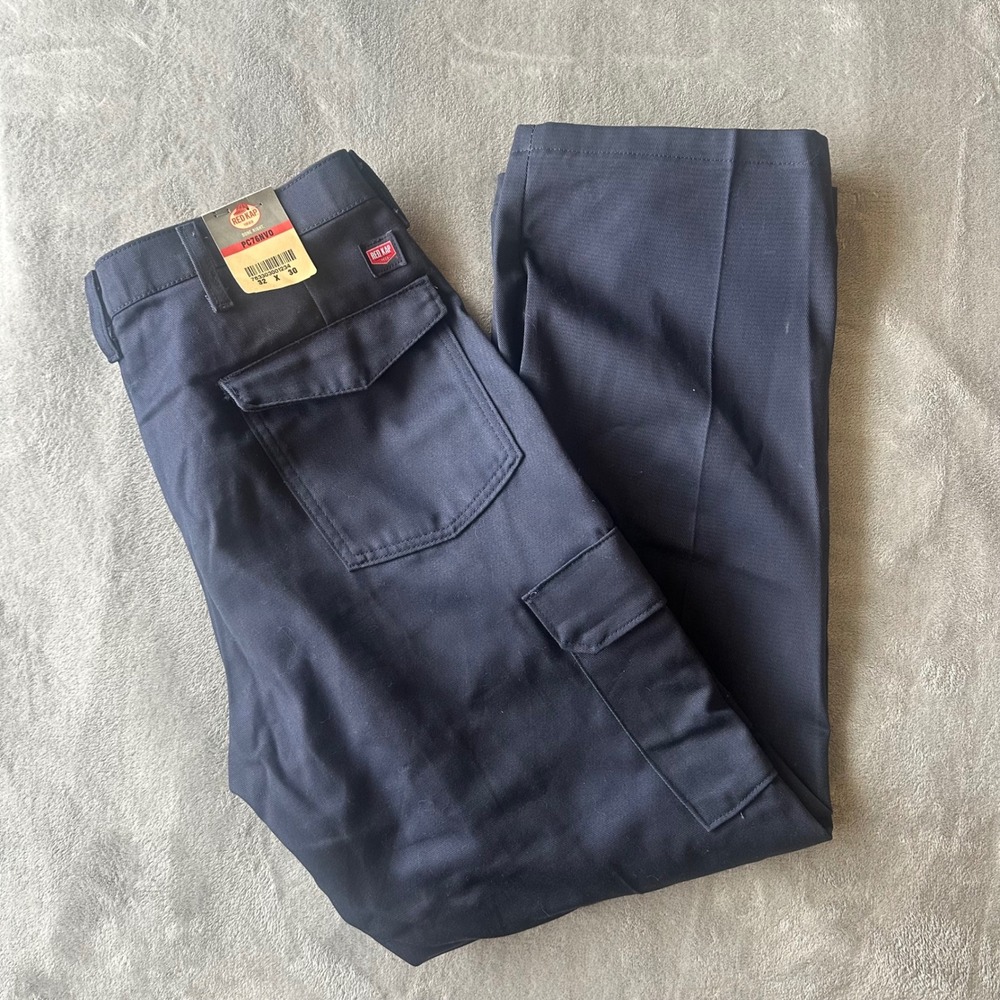 Red Kap PC76NVO Mens Navy Blue Cargo Work Pants 100% Cotton 32x30 NWT